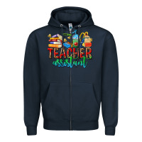 Navy teacher assistant Zipper Hoodie - NancyCooperArtShop