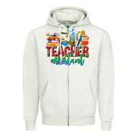 Oatmeal Heather teacher assistant Zipper Hoodie - NancyCooperArtShop