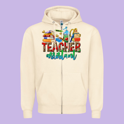 Teacher Assistant Zipper Hoodie Designed By Nancycooperartshop