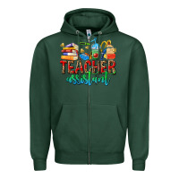 Sports Green teacher assistant Zipper Hoodie - NancyCooperArtShop