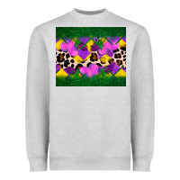Heather Grey mardi gras Leopard and heart Heavyweight Sweatshirt - AdoDesignShop