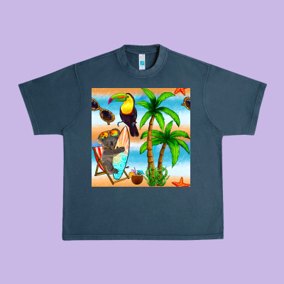 Tropical Animals Seamless Pattern Urban Heavy Tee Designed By Bundleandbundleshop