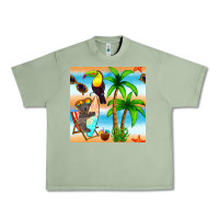 Oil Green tropical animals seamless pattern Urban Heavy Tee - BundleAndBundleShop