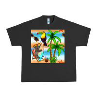 Pigment Black tropical animals seamless pattern Urban Heavy Tee - BundleAndBundleShop