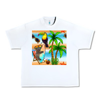 White tropical animals seamless pattern Urban Heavy Tee - BundleAndBundleShop