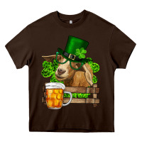 Chocolate Brown st. patrick's day goat and beer Heavy Core Tee - RanaPortraitStore