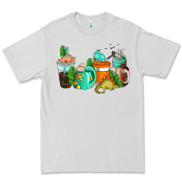 Dove Grey dinosaur coffee cups Premium Tee - AdoDesignShop
