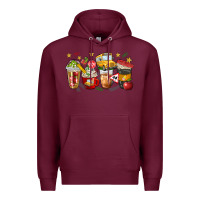 Burgundy school bus coffee cups Premium Hoodie - NancyCooperArtShop