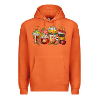 Carrot school bus coffee cups Premium Hoodie - NancyCooperArtShop