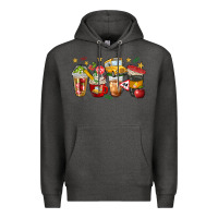 Charcoal Heather school bus coffee cups Premium Hoodie - NancyCooperArtShop