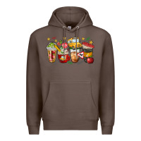 Coffee school bus coffee cups Premium Hoodie - NancyCooperArtShop
