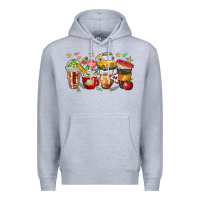 Heather Grey school bus coffee cups Premium Hoodie - NancyCooperArtShop