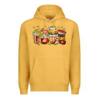 Mustard school bus coffee cups Premium Hoodie - NancyCooperArtShop