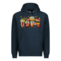 Navy school bus coffee cups Premium Hoodie - NancyCooperArtShop