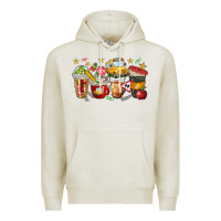 Oatmeal Heather school bus coffee cups Premium Hoodie - NancyCooperArtShop