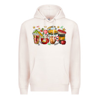Pale Pink school bus coffee cups Premium Hoodie - NancyCooperArtShop