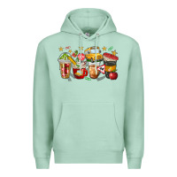 Seafoam school bus coffee cups Premium Hoodie - NancyCooperArtShop