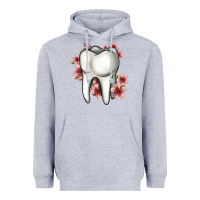 Heather Grey floral tooth Heavyweight Hoodie - Jasminsmagicworld
