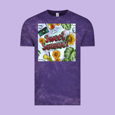 Sweet Summer Seamless Pattern Vintage Tee Designed By Bundleandbundleshop