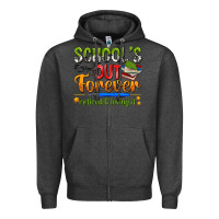 Charcoal Heather schools out forever Zipper Hoodie - NancyCooperArtShop