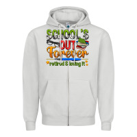 Dove Grey schools out forever Zipper Hoodie - NancyCooperArtShop