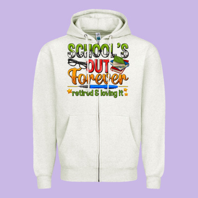 Schools Out Forever Zipper Hoodie Designed By Nancycooperartshop