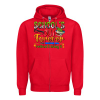 Red schools out forever Zipper Hoodie - NancyCooperArtShop