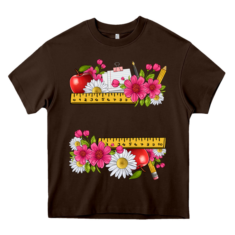 Floral Teacher Heavy Core Tee by texasbilliewilder | Teevron