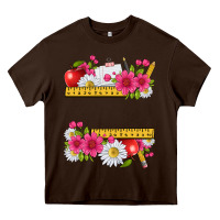 Chocolate Brown floral teacher Heavy Core Tee - texasbilliewilder