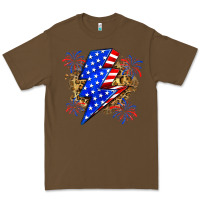 Cacao American lightning bolt Premium Tee - Zillion Design Studio