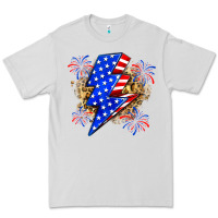 Dove Grey American lightning bolt Premium Tee - Zillion Design Studio