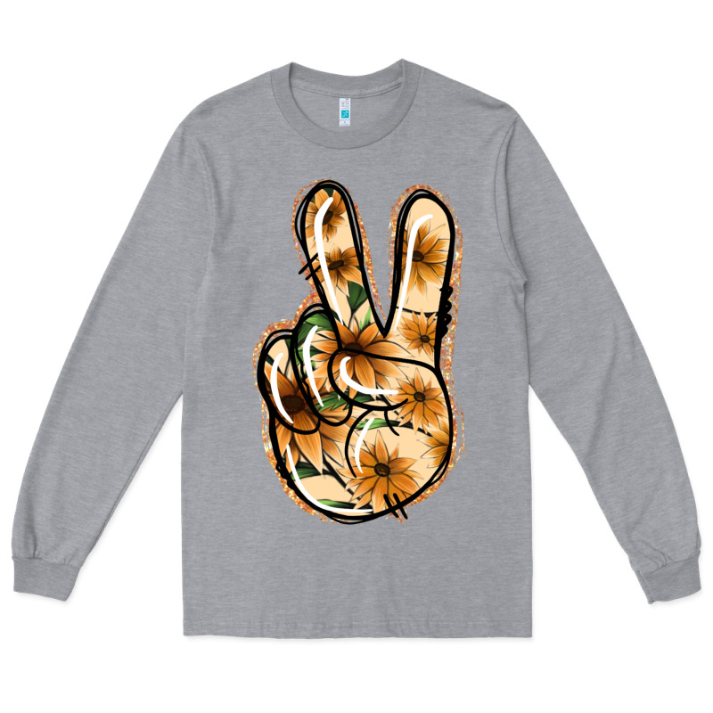 Floral Gold Peace Sign Long Sleeve Tee by Jasminsmagicworld | Teevron