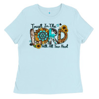Baby Blue trust in the lord with all your heart Ladies Tee - Zillion Design Studio