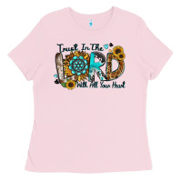 Bubblegum Pink trust in the lord with all your heart Ladies Tee - Zillion Design Studio
