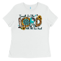 White trust in the lord with all your heart Ladies Tee - Zillion Design Studio