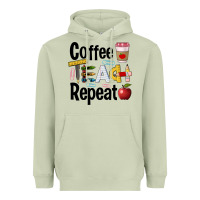 Matcha coffee teach repeat Heavyweight Hoodie - BarkalooDesign