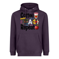 Plum coffee teach repeat Heavyweight Hoodie - BarkalooDesign