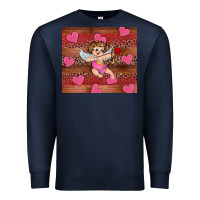 Navy valentine's day cupid heart Premium Sweatshirt - RanaPortraitStore