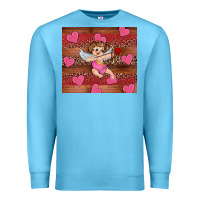 Ocean Blue valentine's day cupid heart Premium Sweatshirt - RanaPortraitStore
