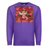 Purple valentine's day cupid heart Premium Sweatshirt - RanaPortraitStore
