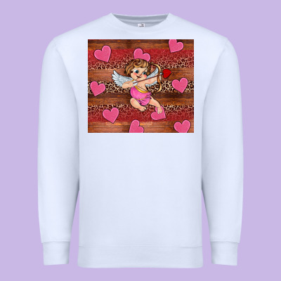 Valentine's Day Cupid Heart Premium Sweatshirt Designed By Ranaportraitstore