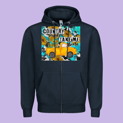 Country Roads Take Me Home Zipper Hoodie Designed By Maliassmallbusiness