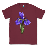 Burgundy Iris Flower Illustrations Classic Tee - LillyAllenDesigns