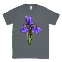 Charcoal Heather Iris Flower Illustrations Classic Tee - LillyAllenDesigns
