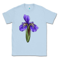 Dusty Blue Iris Flower Illustrations Classic Tee - LillyAllenDesigns