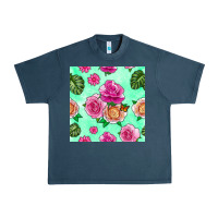 Midnight Navy floral background Urban Heavy Tee - BundleAndBundleShop