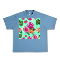 Pebble Blue floral background Urban Heavy Tee - BundleAndBundleShop