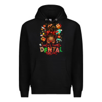 Black Santa's Favorite Dental Assistant Afro Messy Bun Premium Hoodie - texasbilliewilder