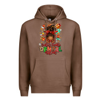 Chestnut Santa's Favorite Dental Assistant Afro Messy Bun Premium Hoodie - texasbilliewilder