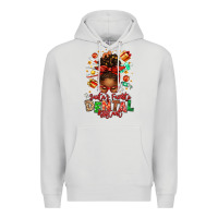 Santa's Favorite Dental Assistant Afro Messy Bun Premium Hoodie | Teevron